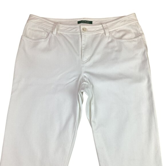 Lauren Ralph Lauren Womens 10 Straight Leg White Jeans - Picture 3 of 12